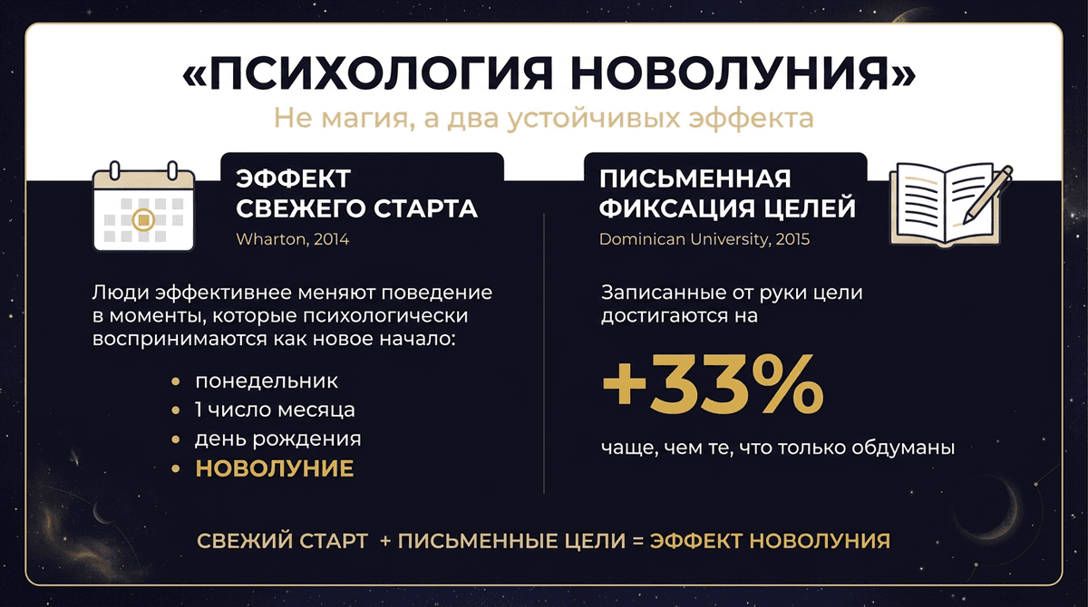 Психология новолуния — эффект свежего старта