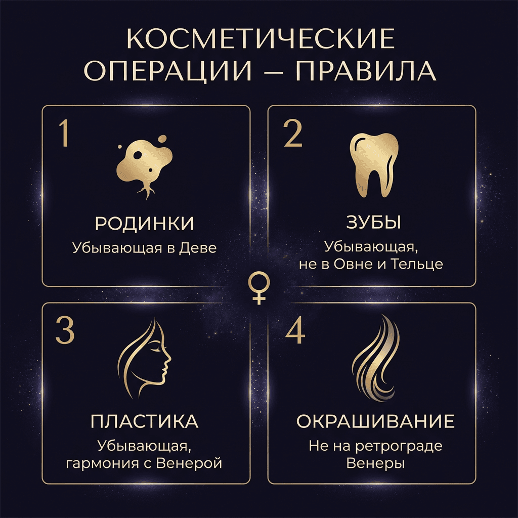 Косметические операции — лунные правила