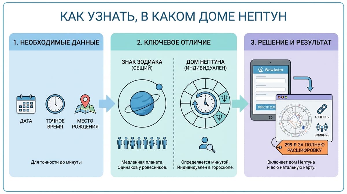 Как узнать, в каком доме Нептун