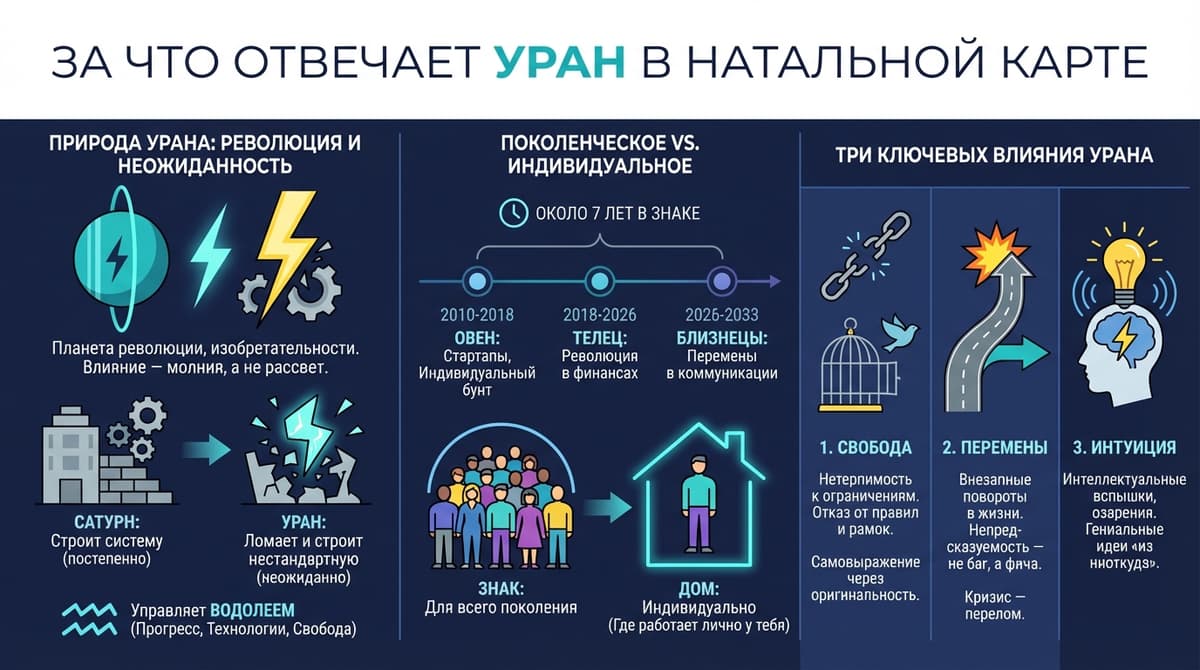 За что отвечает Уран в натальной карте