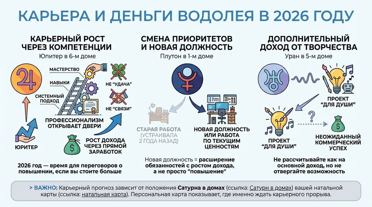 Карьера и деньги Водолея в 2026 году