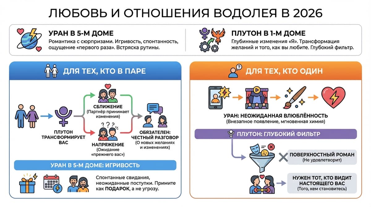 Любовь и отношения Водолея в 2026