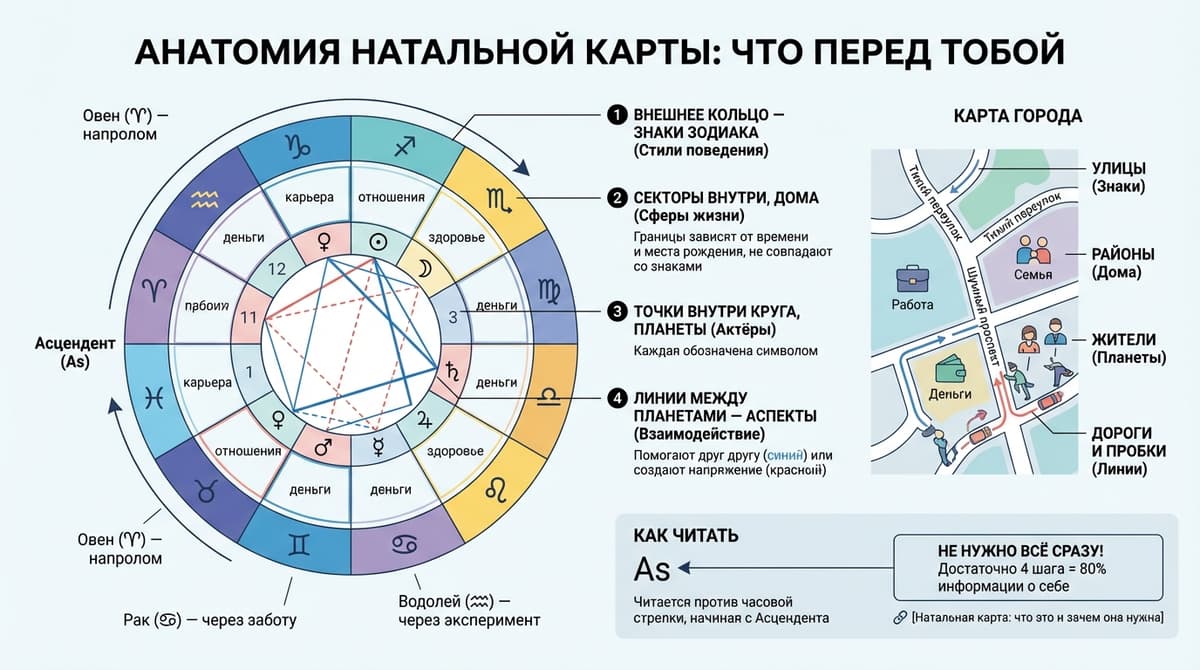 Что перед тобой — анатомия натальной карты