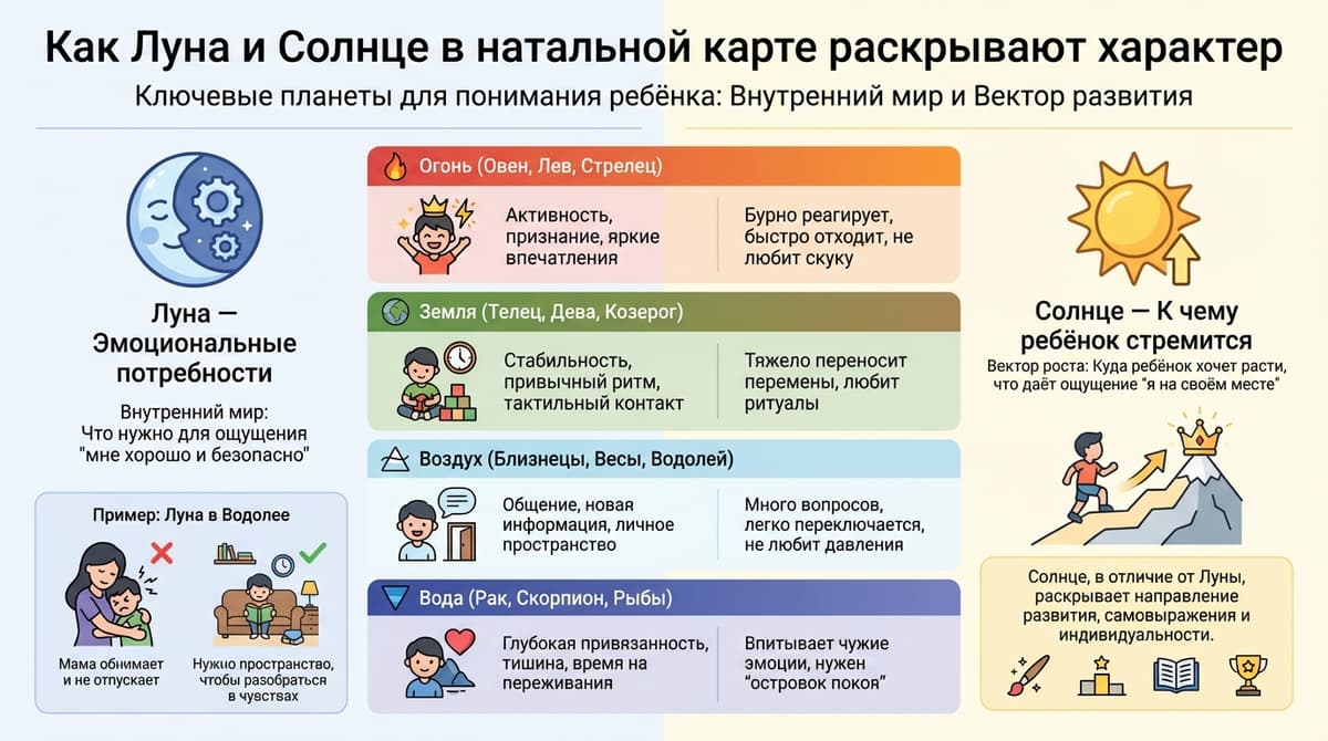 Как Луна и Солнце в натальной карте раскрывают характер