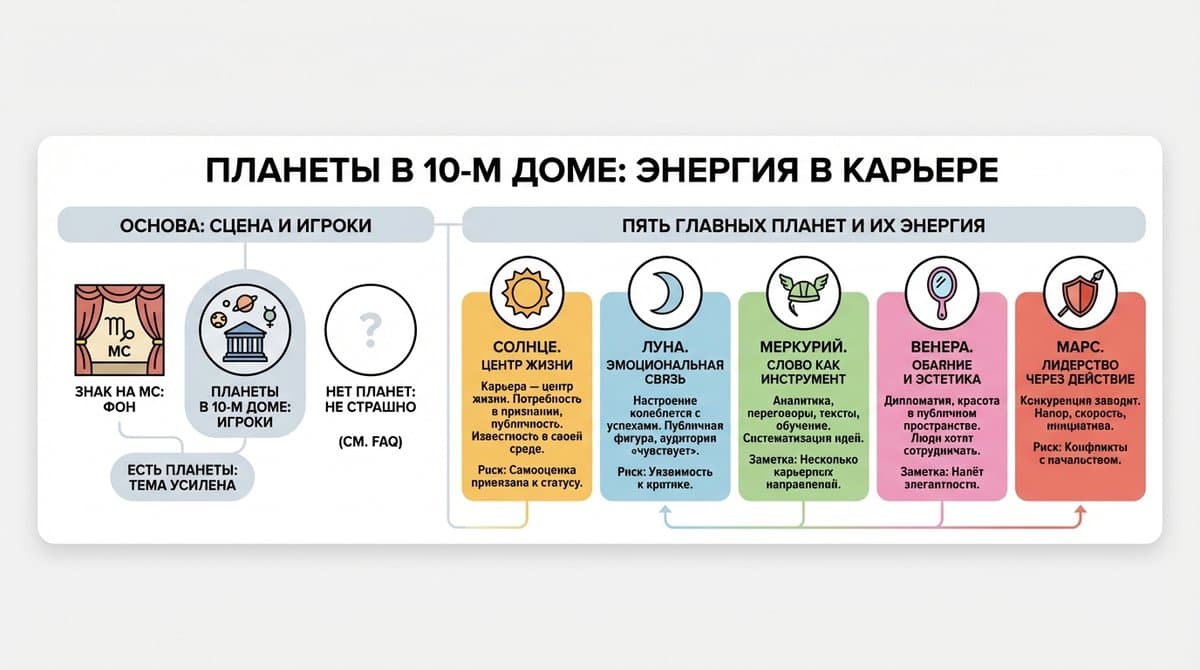 Планеты в 10-м доме -- какую энергию ты приносишь в карьеру