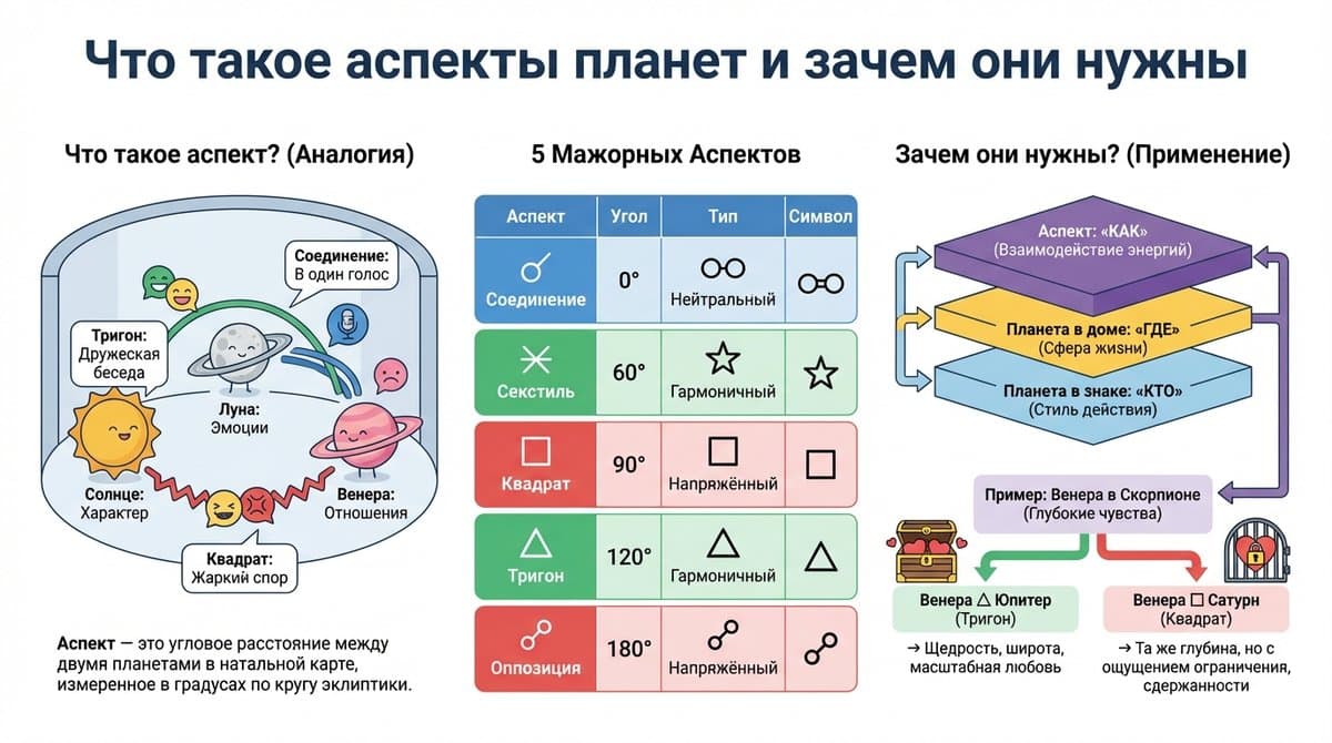 Что такое аспекты планет и зачем они нужны
