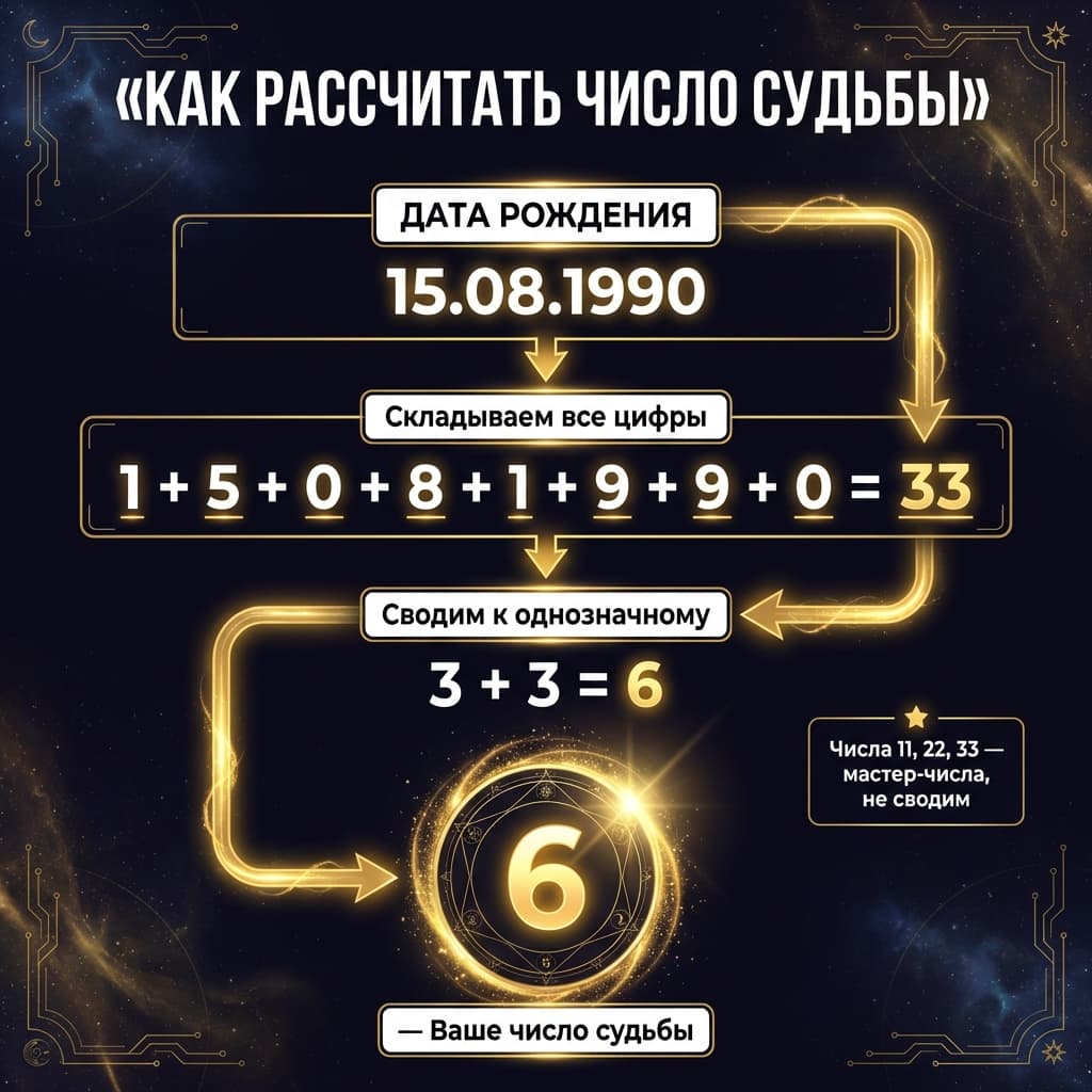 Как рассчитать число судьбы по дате рождения?