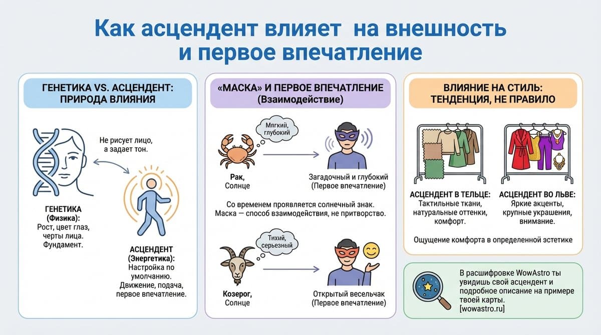 Как асцендент влияет на внешность и первое впечатление