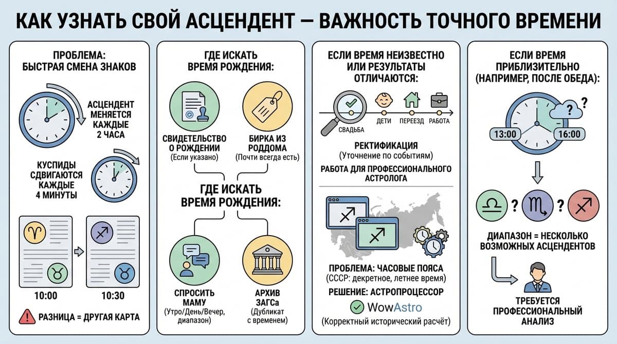 Как узнать свой асцендент — нужно точное время рождения