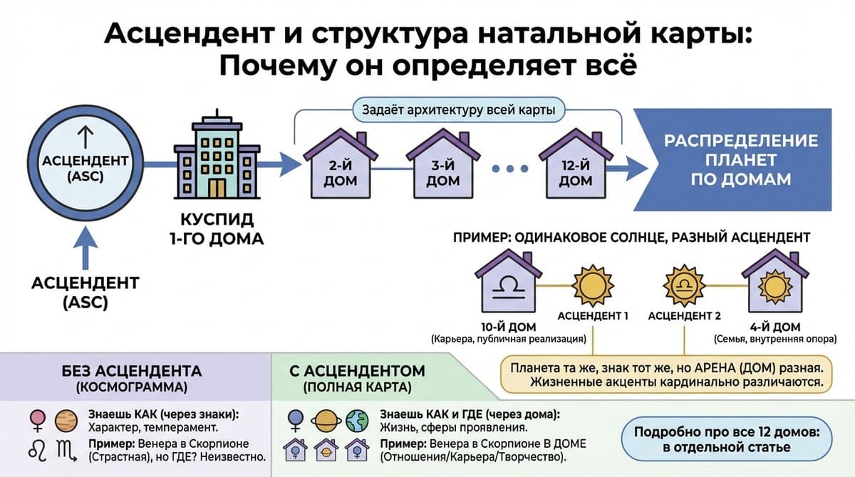Асцендент и дома — почему он определяет всю структуру карты