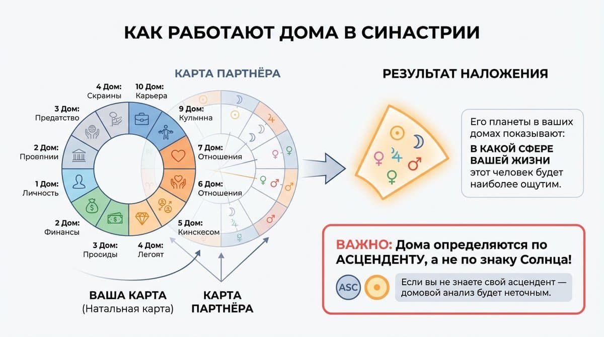 Как работают дома в синастрии
