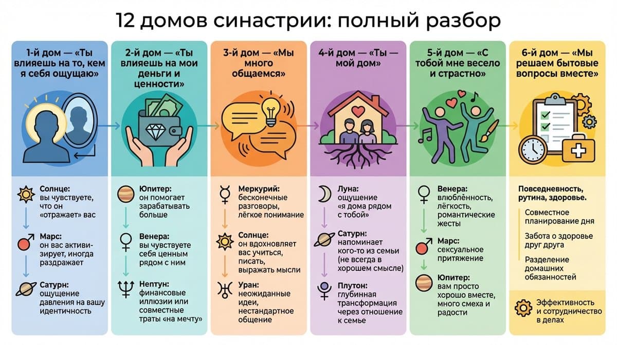 12 домов синастрии: полный разбор