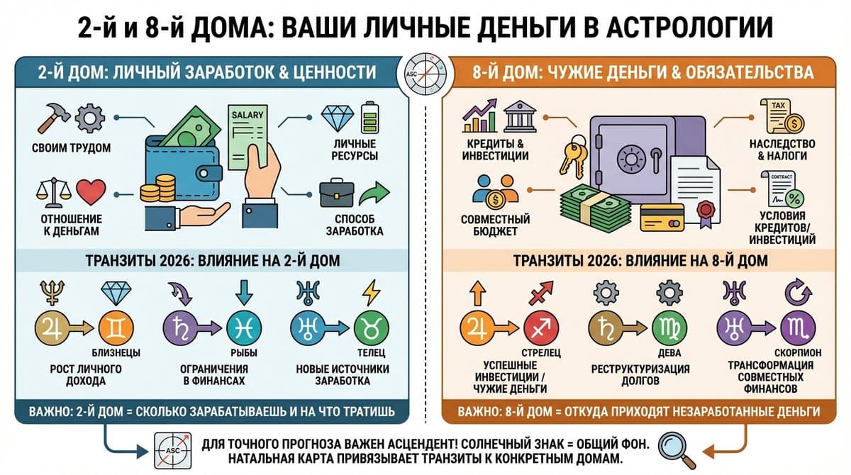2-й и 8-й дома: ваши личные деньги