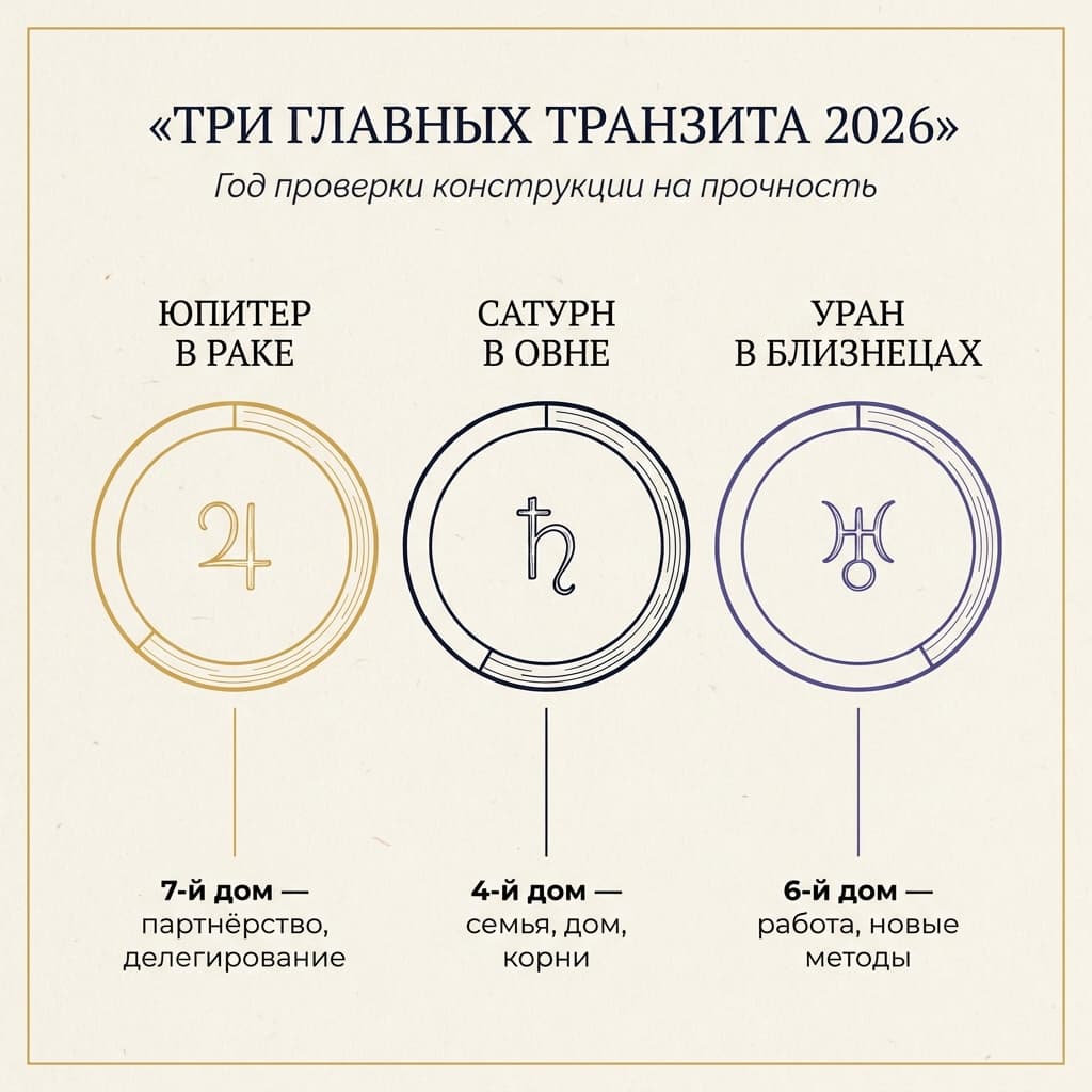 Инфографика: три главных транзита 2026 для Козерога