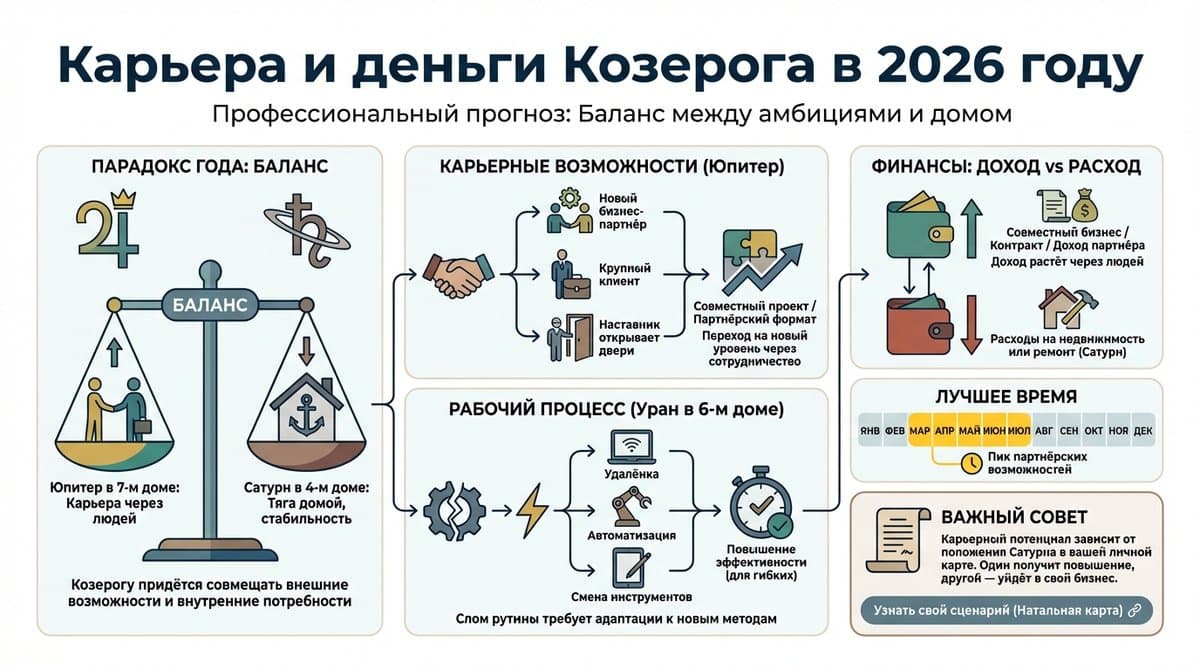 Карьера и деньги Козерога в 2026 году