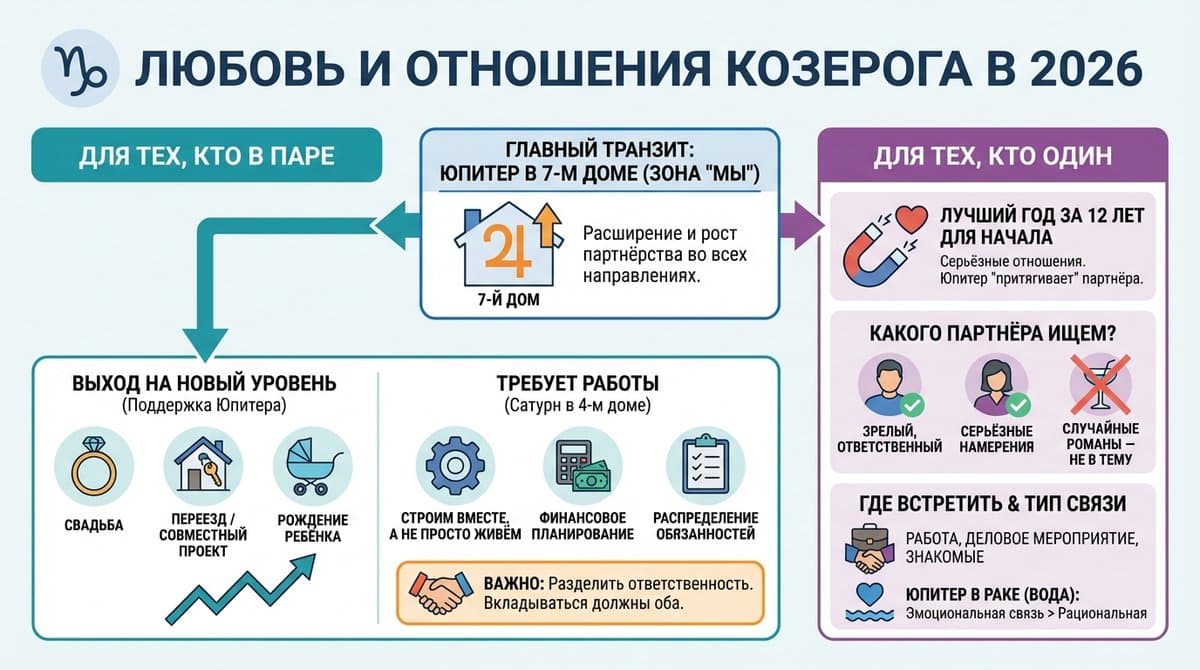 Любовный гороскоп Козерога на 2026 год