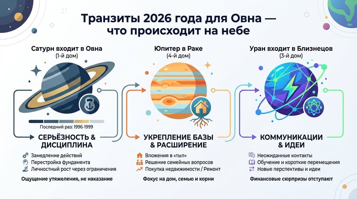 Транзиты 2026 года для Овна — что происходит на небе