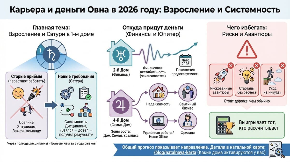 Карьера и деньги Овна в 2026 году — финансовый гороскоп