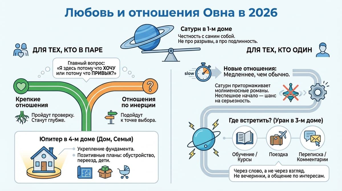 Любовь и отношения Овна в 2026 — любовный гороскоп
