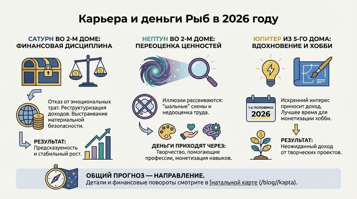 Карьера и финансы Рыб на 2026 год