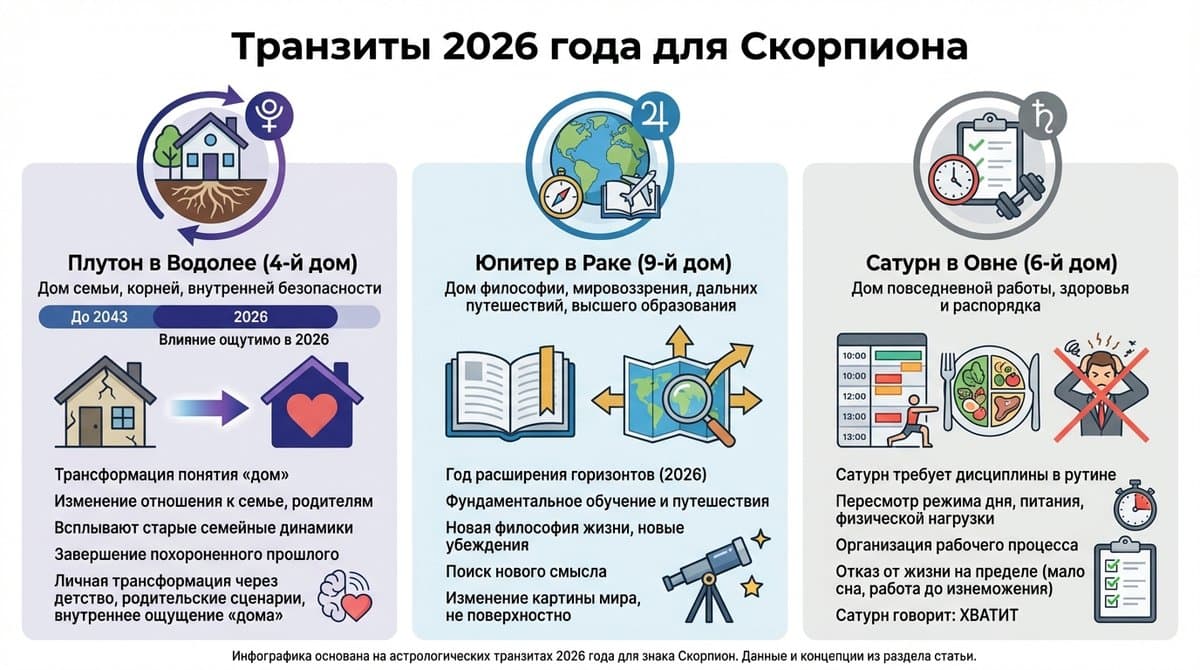 Транзиты 2026 года для Скорпиона — что принесет изменения
