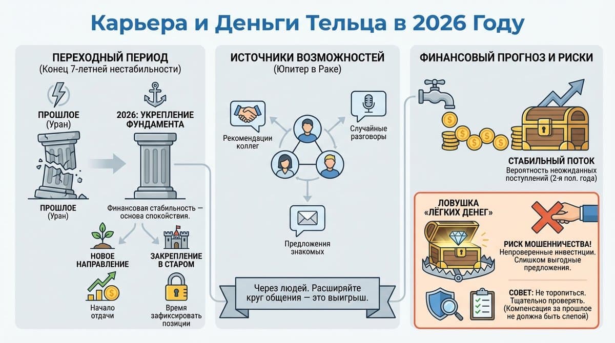 Карьера и деньги Тельца в 2026 году