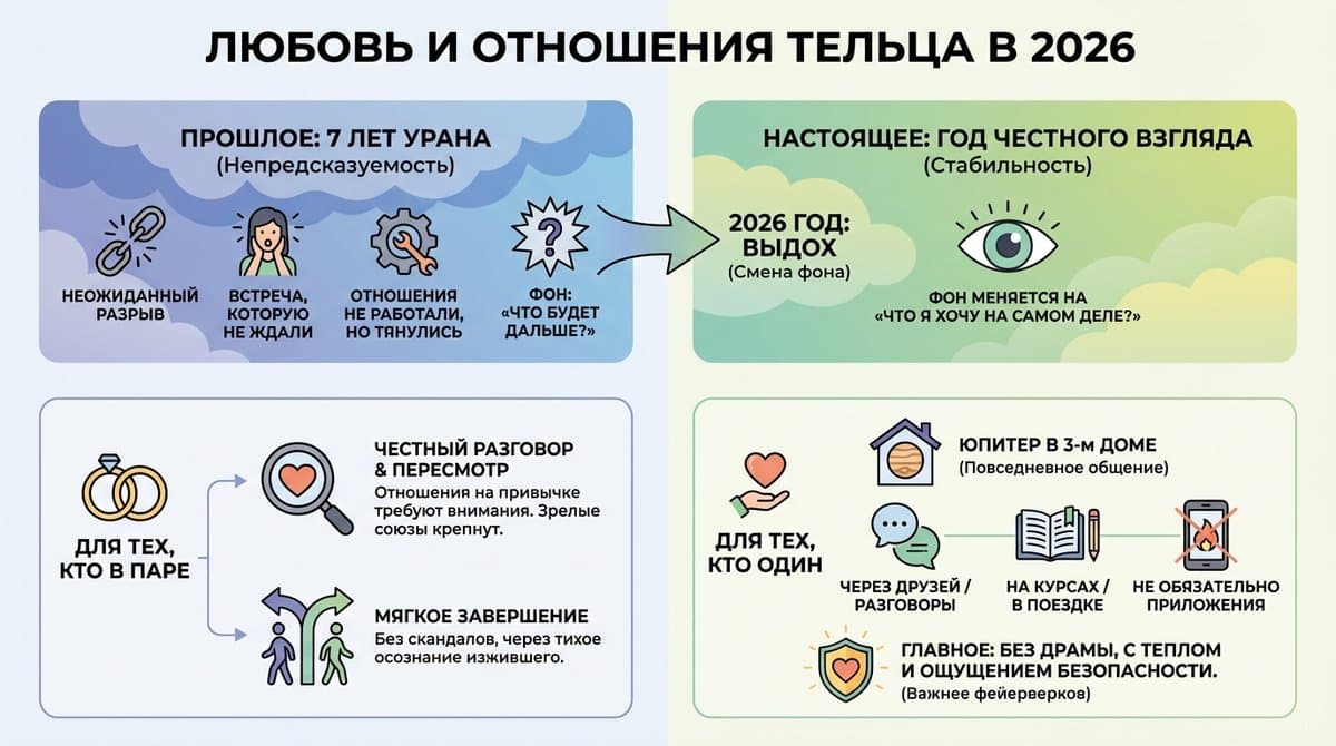 Любовь и отношения Тельца в 2026