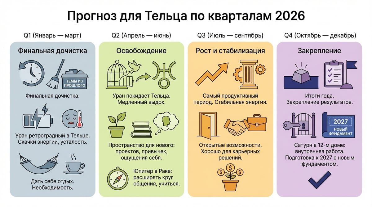 Прогноз для Тельца по кварталам 2026