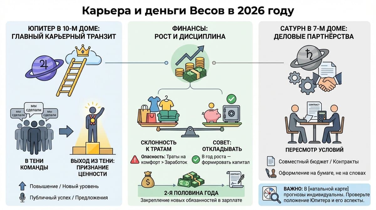 Карьера и деньги Весов в 2026 году — финансовый гороскоп