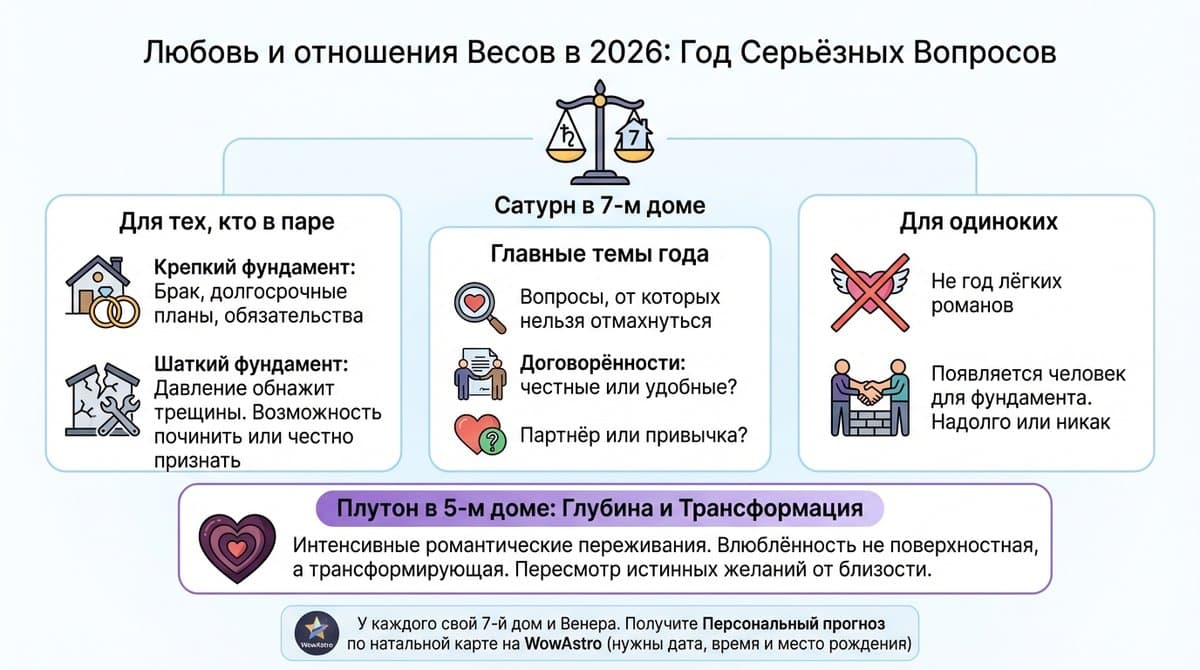 Любовь и отношения Весов в 2026 — любовный гороскоп