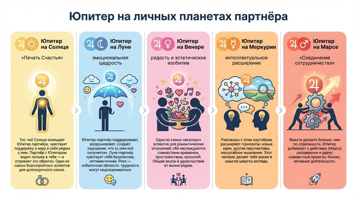 Юпитер на личных планетах партнёра