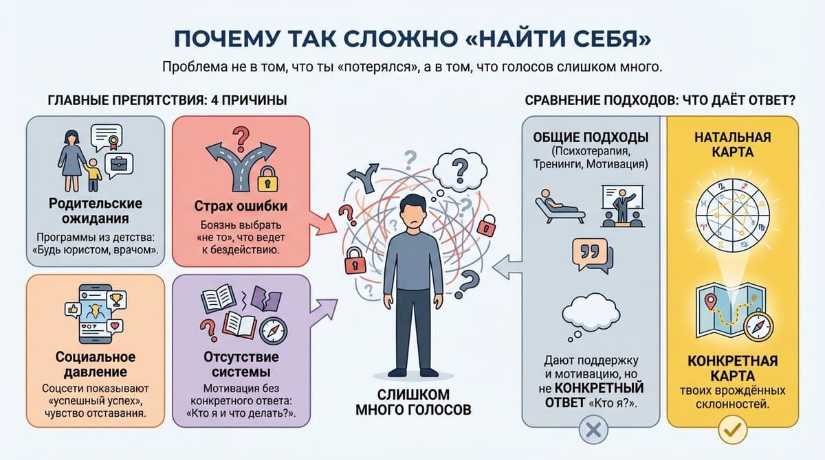 Почему так сложно найти себя — 4 причины