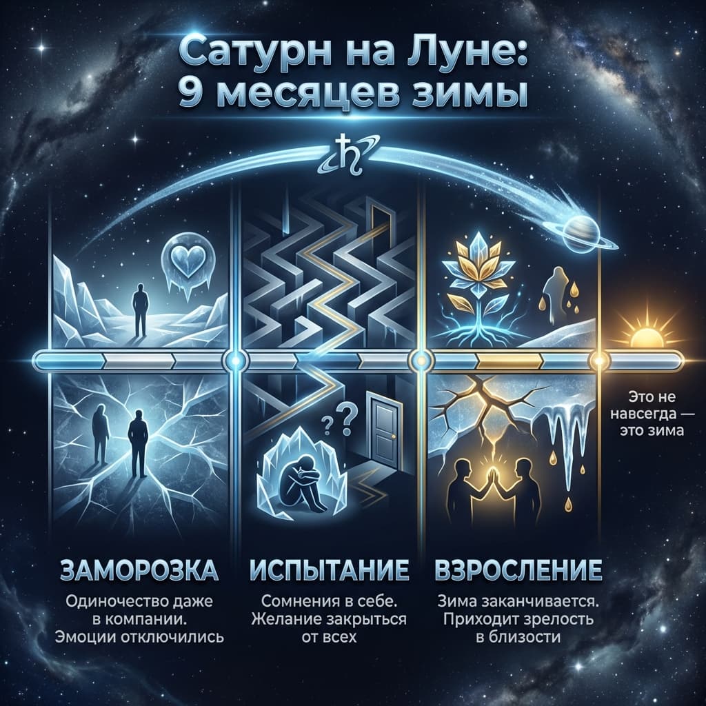 Сатурн на Луне: «зима» длиной в год