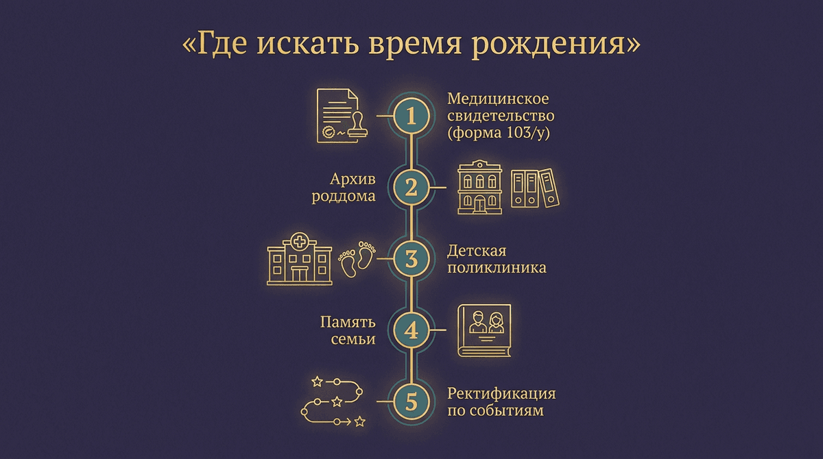 Есть ли время рождения в свидетельстве из ЗАГС
