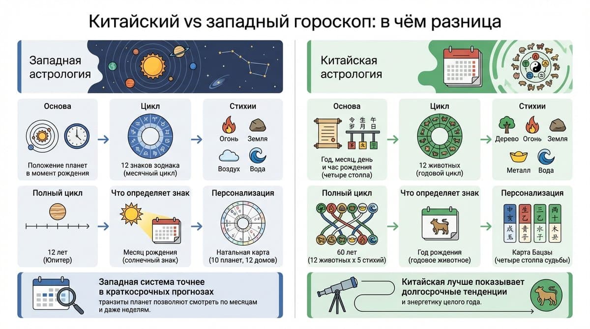 Китайский vs западный гороскоп: в чём разница