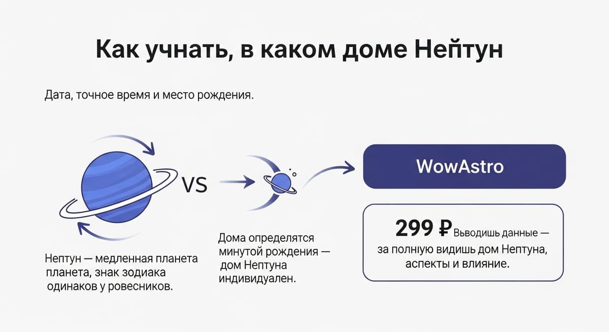 Как узнать, в каком доме Нептун