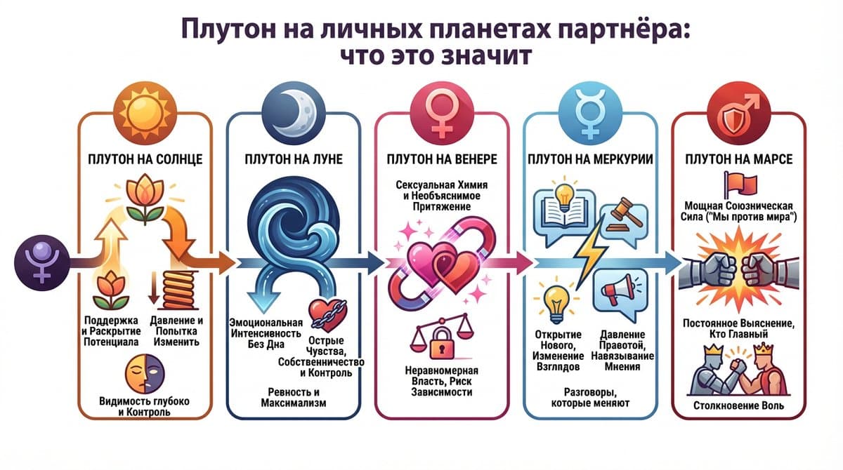 Плутон на личных планетах партнёра: что это значит