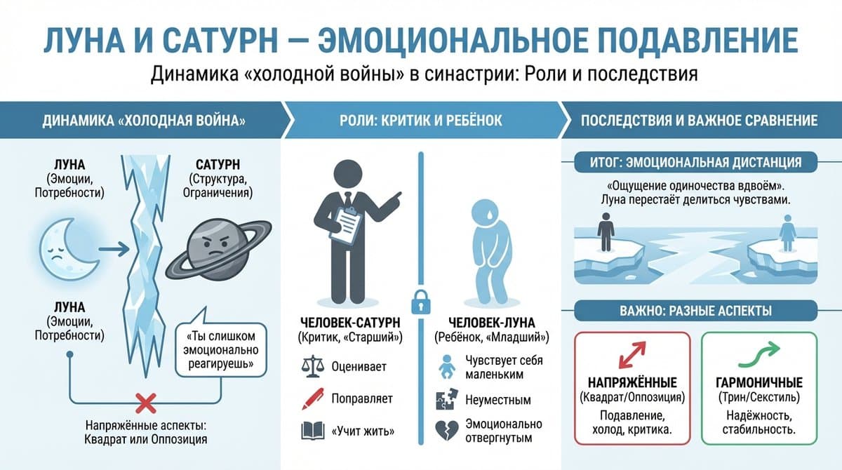 Луна и Сатурн — эмоциональное подавление