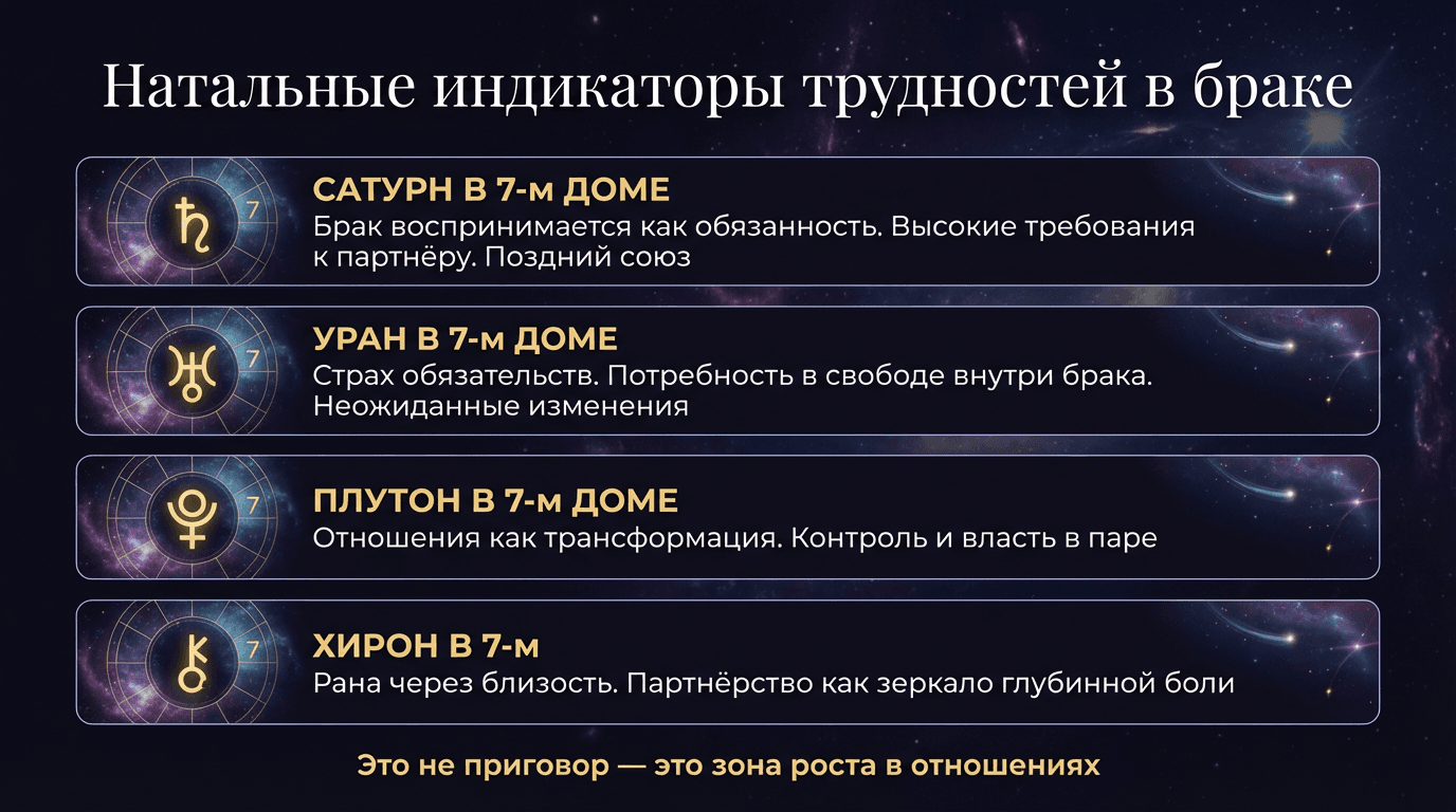 Индикаторы трудного брака