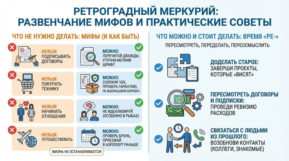 Что НЕ нужно делать в ретроград — и что можно