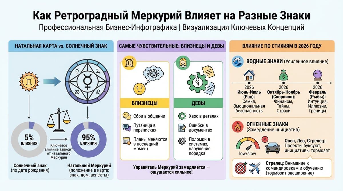 Как ретроградный Меркурий влияет на разные знаки