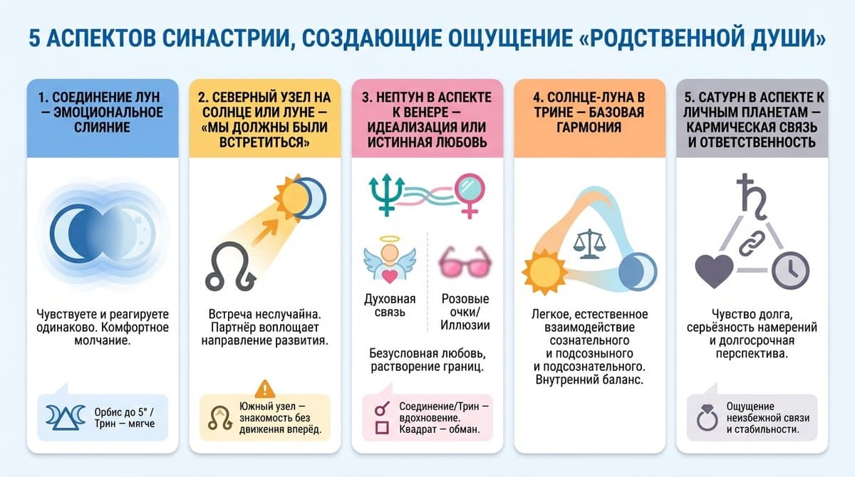 5 аспектов синастрии, которые создают ощущение «родственной души»