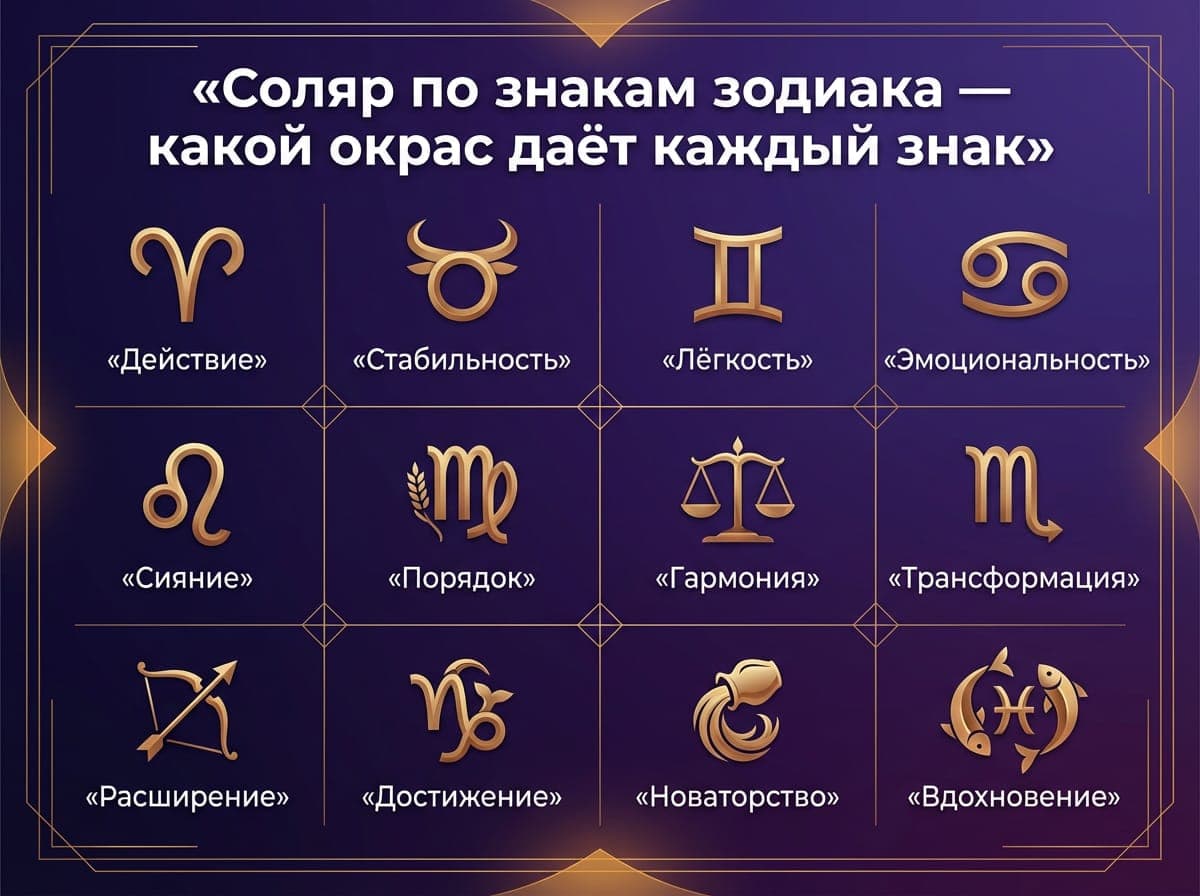 Где именно знаки проявляются в соляре