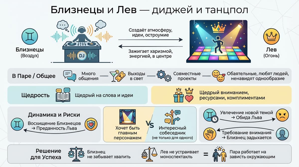 Близнецы и Лев — диджей и танцпол