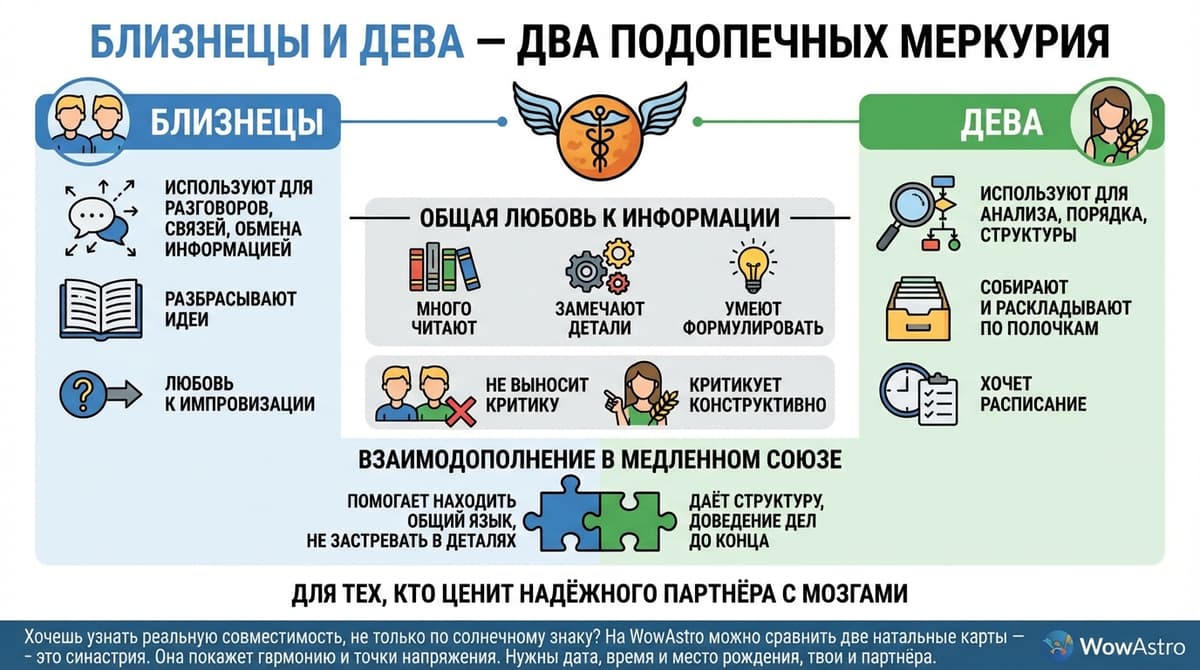 Близнецы и Дева — два подопечных Меркурия