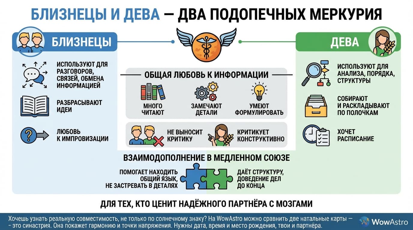 Близнецы и Дева — два подопечных Меркурия