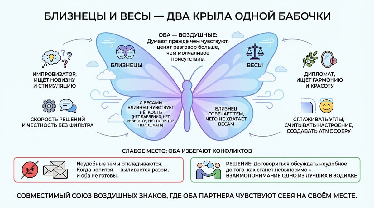 Близнецы и Весы — два крыла одной бабочки
