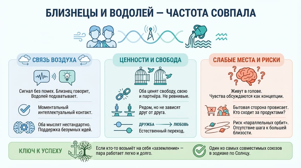 Близнецы и Водолей — частота совпала