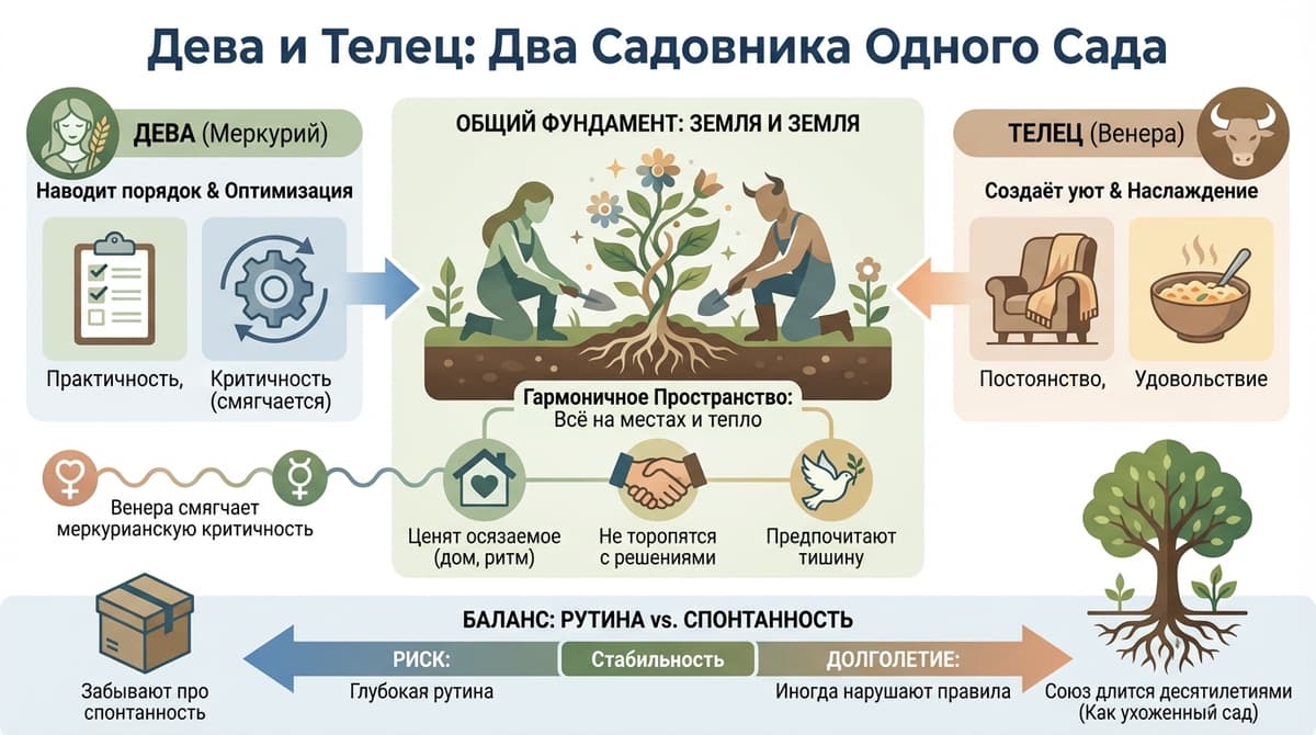 Дева и Телец — два садовника одного сада