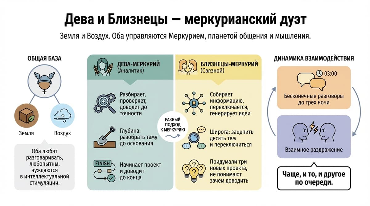 Дева и Близнецы — меркурианский дуэт